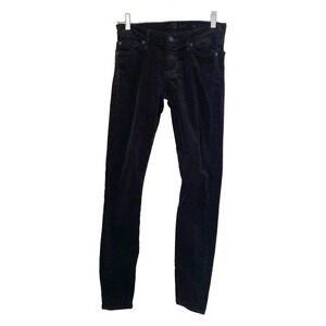 7 For All Mankind Women's Corduroy Pants Black Size 25 The Skinny